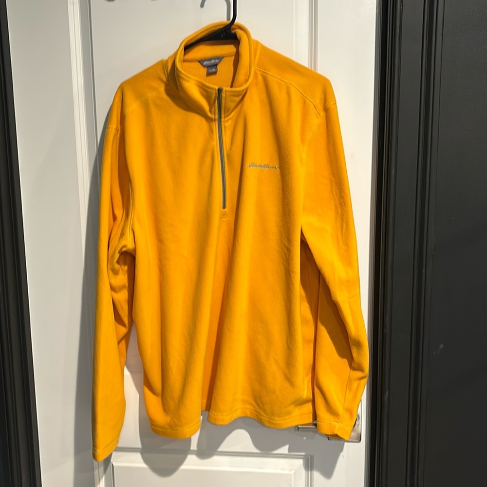 Eddie Bauer XL yellow fleece zip up pull over